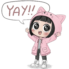 Pink Hooded Cat Girl Slang 2