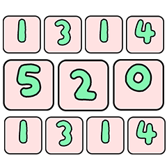 pink number move sticker