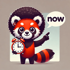 Afro Red Panda Stickers@SFW