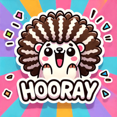 Afro Porcupine Stickers2@SFW