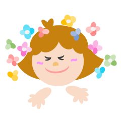 Bob hair happy girl stickers