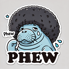 Afro Manatee Stickers@SFW