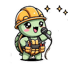 Turtle animal engineer working on site