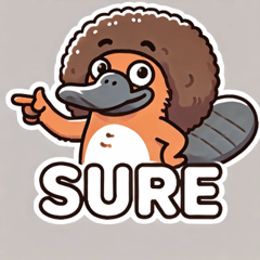 Afro Platypus Stickers@SFW