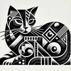 Black Cubist Cat