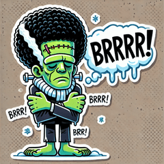 Afro Frankenstein Stickers@SFW