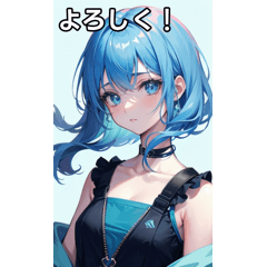 blue blue girl sticker