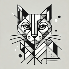 White Cubist Cat