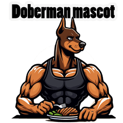 Doberman mascot sticker