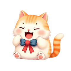 แมวส้มน่ารักอ้วนกลม