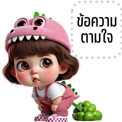 Message Stickers: Diny cute girl