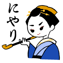 animation samurai and oiran stickers