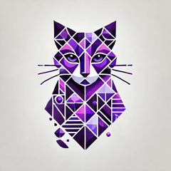 Purple Cubist Cat