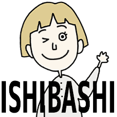 ISHIBASHI's BLONDE BOB hair MOVE STICKER
