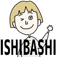 ISHIBASHI's BLONDE BOB hair MOVE STICKER