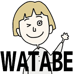 WATABE's BLONDE BOB hair MOVE STICKER!!