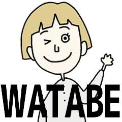 WATABE's BLONDE BOB hair MOVE STICKER!!