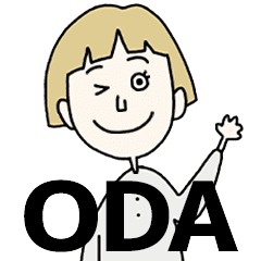 ODA's BLONDE BOB hair MOVE STICKER!!