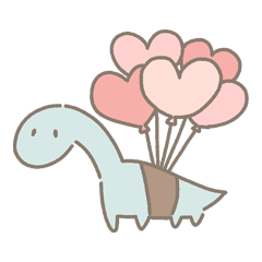 Cute Dinosaurs -Hearts-