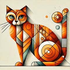 Orange Cubist Cat