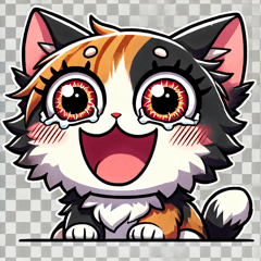 Trending! Crazy Calico Cat Stickers