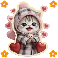 cute cats parka Sticker2