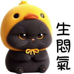 chubby black cat duck head [TW]