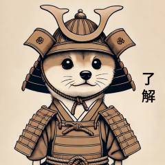 samurai dog sticker