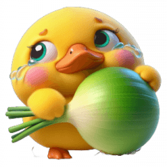 Green Onion Duck Acting Cute,