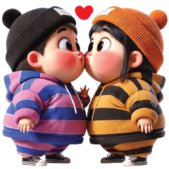 Cute chubby Couple Valentine