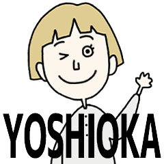 YOSHIOKA's BLONDE BOB hair MOVE STICKER!