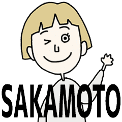 SAKAMOTO's BLONDE BOB hair MOVE STICKER!