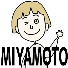 MIYAMOTO's BLONDE BOB hair MOVE STICKER!