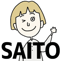 SAITO's BLONDE BOB hair MOVE STICKER!!