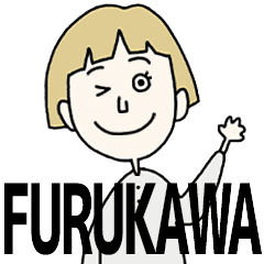 FURUKAWA's BLONDE BOB hair MOVE STICKER!