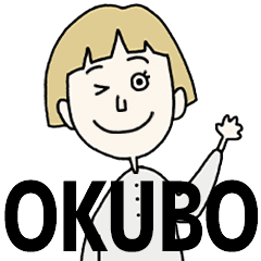 OKUBO's BLONDE BOB hair MOVE STICKER!!