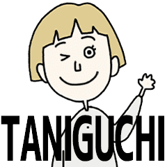 TANIGUCHI's BLONDE BOB hair MOVE STICKER