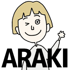 ARAKI's BLONDE BOB hair MOVE STICKER!!