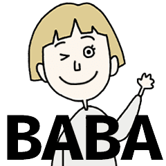 BABA's BLONDE BOB hair MOVE STICKER!!