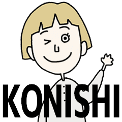 KONISHI's BLONDE BOB hair MOVE STICKER!!