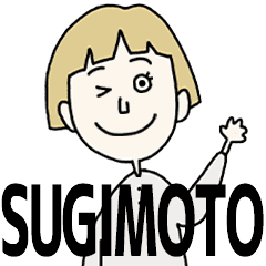 SUGIMOTO's BLONDE BOB hair MOVE STICKER!