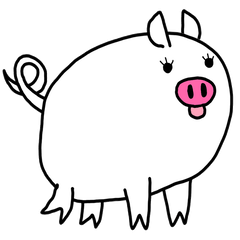 A Pig with a white tail