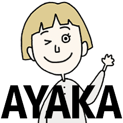 AYAKA's BLONDE BOB hair MOVE STICKER!!