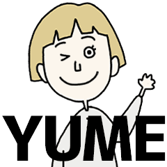 YUME's BLONDE BOB hair MOVE STICKER!!