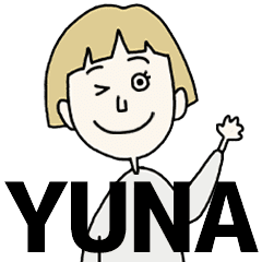 YUUNA's BLONDE BOB hair MOVE STICKER!!