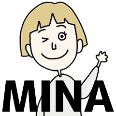 MINA's BLONDE BOB hair MOVE STICKER!!