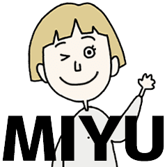 MIYU's BLONDE BOB hair MOVE STICKER!!