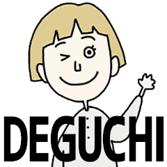 DEGUCHI's BLONDE BOB hair MOVE STICKER!!