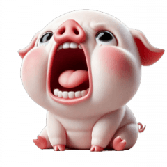 Pink Pig Exaggerated Expression Stickers