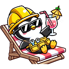 Penguin animal engineer working on site